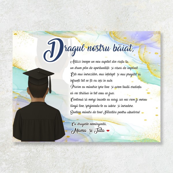 Tablou personalizat pentru absolvirea fiului tau