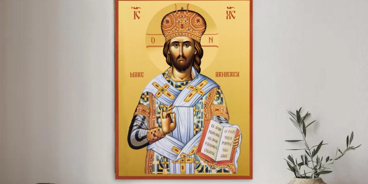 Icoana Hristos Arhiereu pe panza canvas – Adu harul divin in familia ta