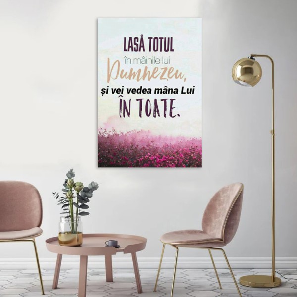 Tablou Canvas Versete biblice - Lasa totul in mainile lui Dumnezeu