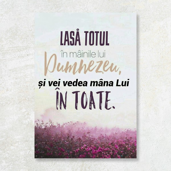 Tablou Canvas Versete biblice - Lasa totul in mainile lui Dumnezeu