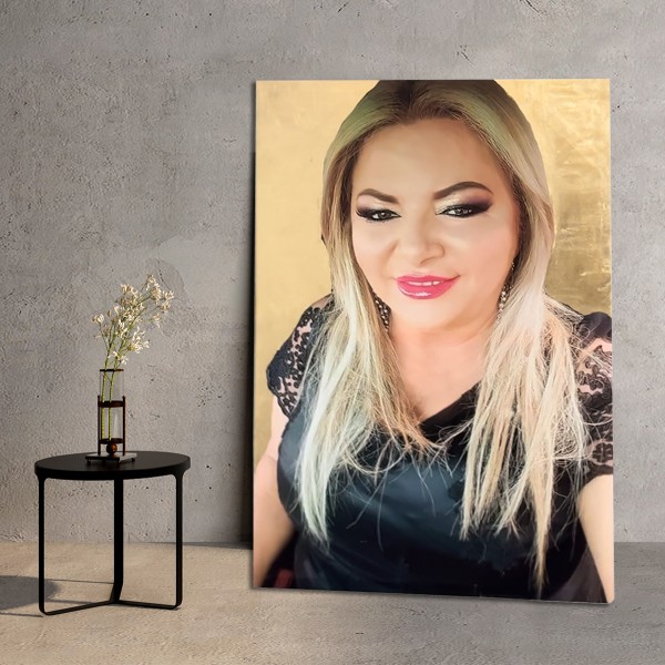 Tablou color cu foita de aur