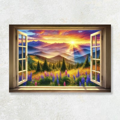 Tablou canvas Fereastra de la munte