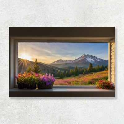 Tablou canvas Rasarit peste Munti