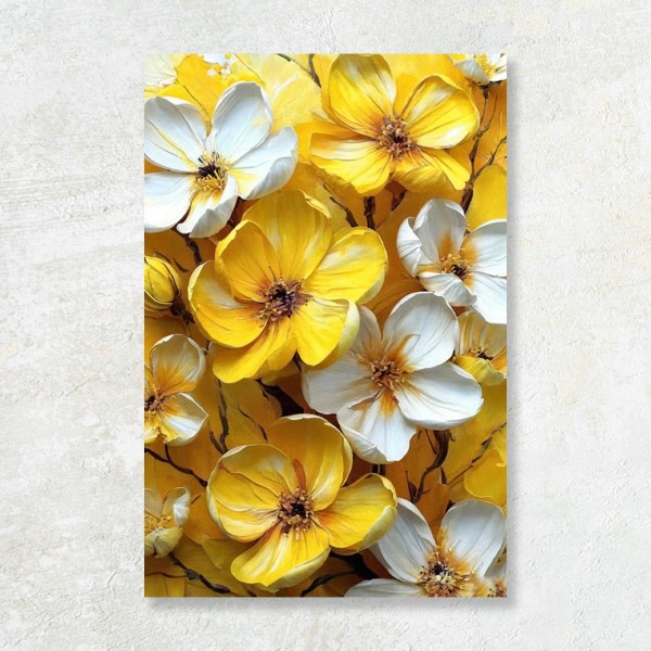 Tablou canvas Rapsodie in galben si alb