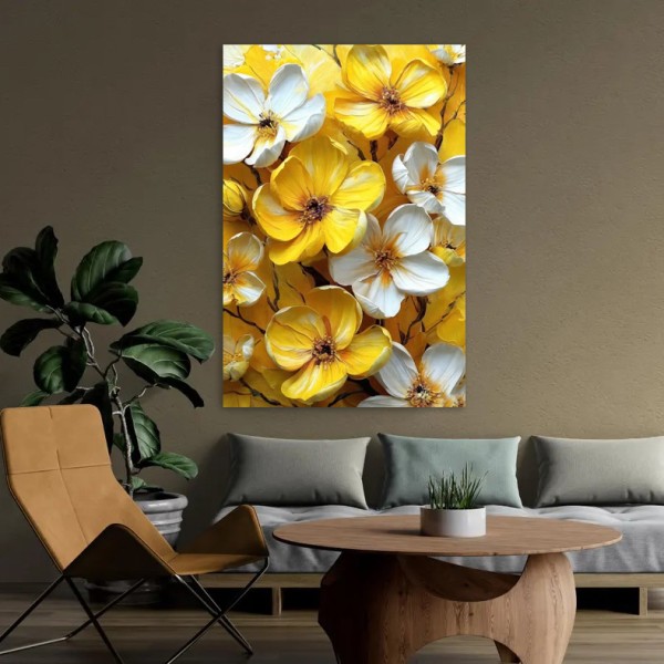 Tablou canvas Rapsodie in galben si alb