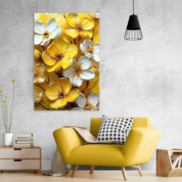 Tablou canvas Rapsodie in galben si alb