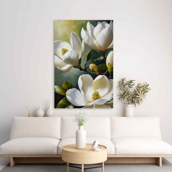 Tablou canvas Vis cu flori albe