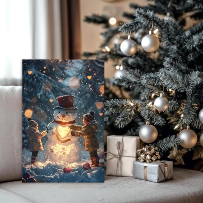 Tablou Canvas de Crăciun –  Inimi fericite