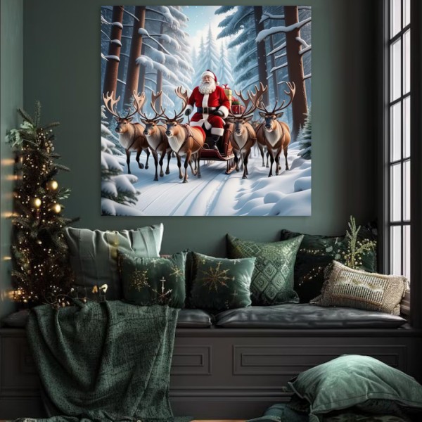 Tablou Canvas de Crăciun - Magia renilor