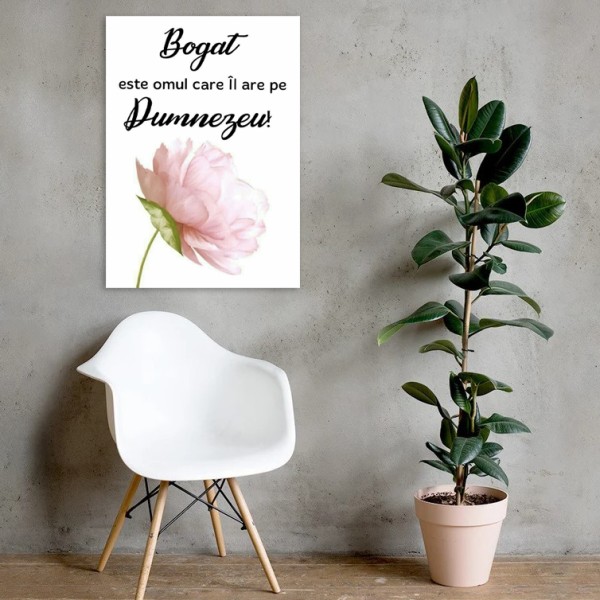 Tablou Canvas Versete biblice - Bogat este omul care il are pe Dumnezeu