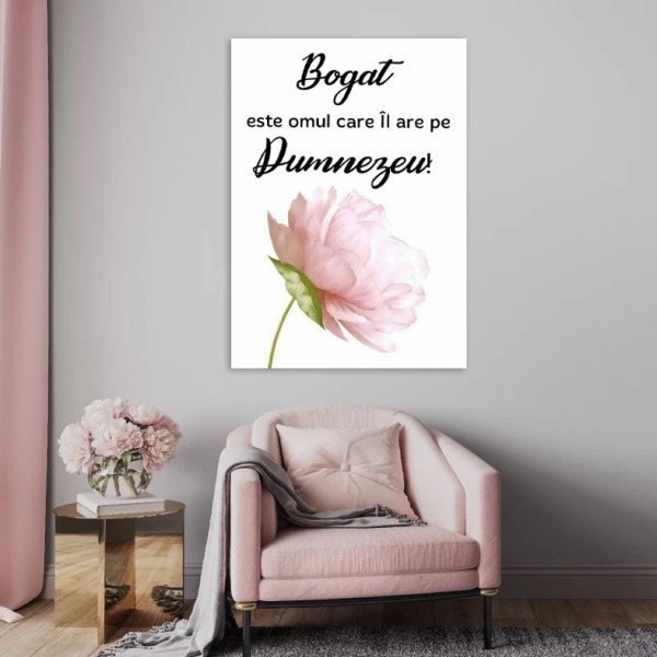 Tablou Canvas Versete biblice - Bogat este omul care il are pe Dumnezeu