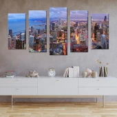 Tablou cu 5 piese Chicago 2 buc 30x60cm, 2buc 30x70cm, 1 buc 30x80cm