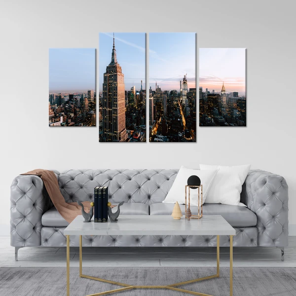 Tablou cu 4 piese New York - 2 buc 30x50cm, 2 buc 30x70cm