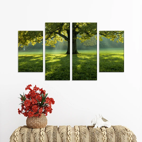 Tablou cu 4 piese Beautiful Tree - 2 buc 30x50cm, 2 buc 30x70cm