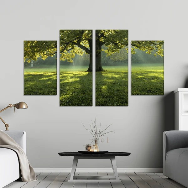 Tablou cu 4 piese Beautiful Tree - 2 buc 30x50cm, 2 buc 30x70cm