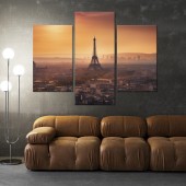 Tablou cu 3 piese Paris - 2 buc 30x50cm, 1 buc 30x70cm