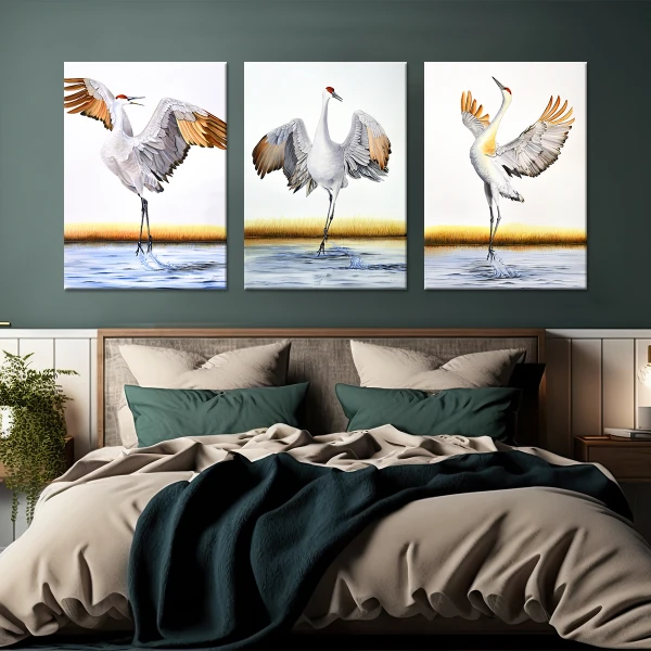 Tablou cu 3 piese Stork 3 buc 50x70 cm