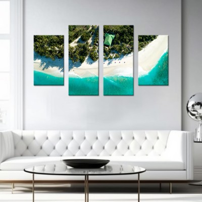 Tablou cu 4 piese Blue Sea - 2 buc 30x50cm, 2 buc 30x70cm