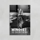 Tablou Canvas Motivational Gandire Pozitiva alb-negru "Mindset is everything"