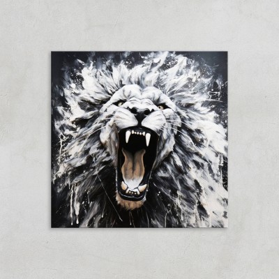 Tablou canvas pentru living sau birou, leu cu trasaturi puternice