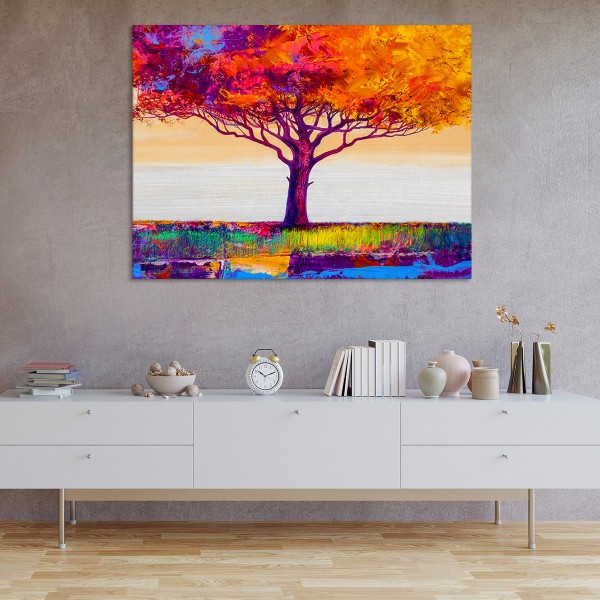 Tablou canvas multicolor tree