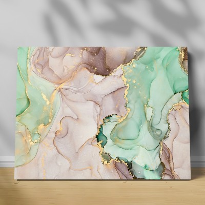 Tablou canvas pink green gold