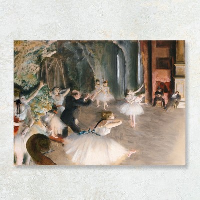 Tablou The Rehearsal of the Ballet Onstage, Edgar Degas 