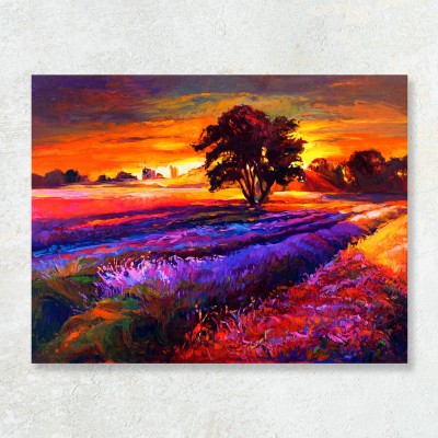 Tablou peisaj camp de lavanda