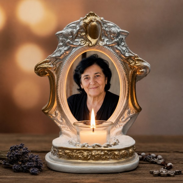 Candelă personalizată cu poza ta (în memoria celor dragi) Lumina Veșnică