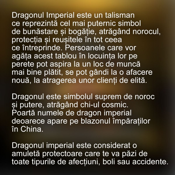 Tablou feng shui Dragonul Imperial