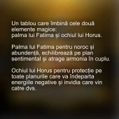 Tablou feng shui palma lui Fatima si ochiul lui Horus