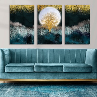 Set 3 tablouri Golden Tree