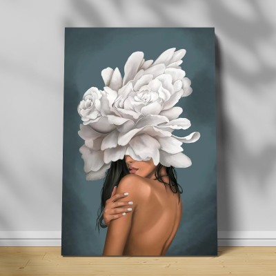 Tablou canvas decorativ fata cu flori