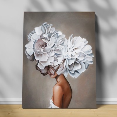 Tablou canvas fata cu bujori