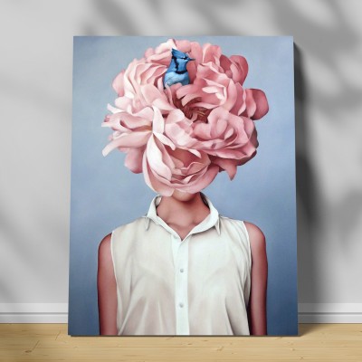 Tablou canvas pink flower portrait