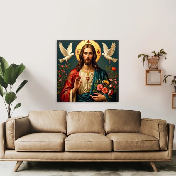 Tablou Canvas Mântuitorul cu Buchetul Sacru