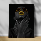 Tablou canvas femeie africana Golden scream