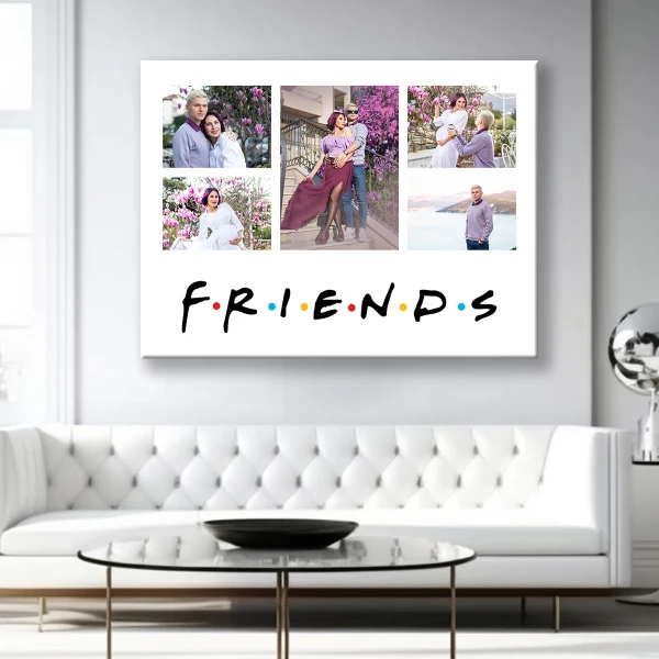 Tablou canvas  Friends colaj cu 5 poze