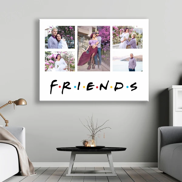 Tablou canvas  Friends colaj cu 5 poze