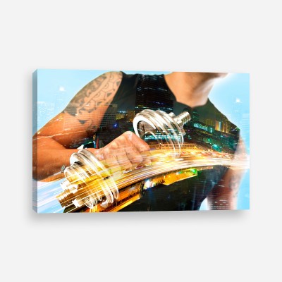 Tablou canvas efort la sala de fitness