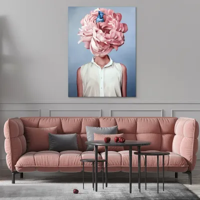 Tablou canvas pink flower portrait — miniatura 3