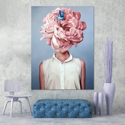 Tablou canvas pink flower portrait — miniatura 2