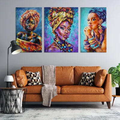 Set tablouri canvas african women — miniatura 2