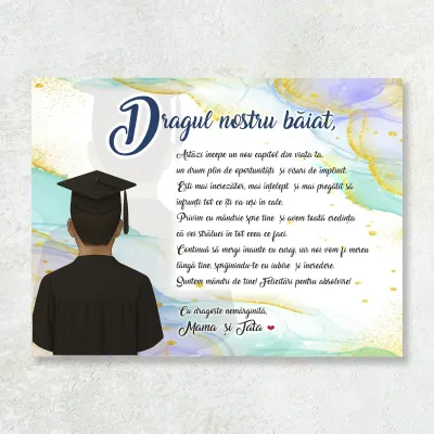 Tablou personalizat pentru absolvirea fiului tău