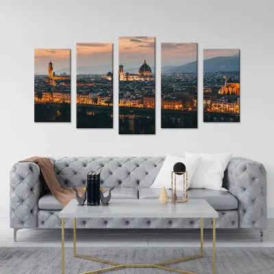 Tablou cu 5 piese Florence, Italy 2 buc 30x60cm, 2buc 30x70cm, 1 buc 30x80cm — miniatura 3