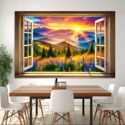 Tablou canvas Fereastra de la munte — miniatura 3