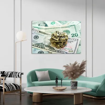 Tablou feng shui broasca raioasa pe pepite 70x100 cm — miniatura 4