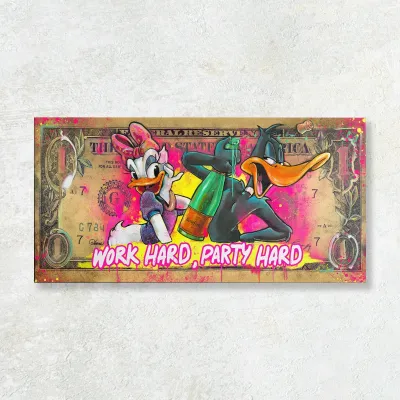 Tablou canvas Work Hard, Party Hard — miniatura 1