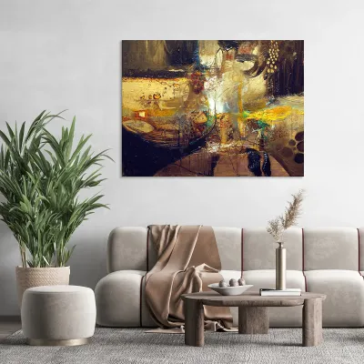 Tablou canvas brown and yellow — miniatura 2