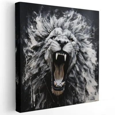 Tablou canvas pentru living sau birou, leu cu trasaturi puternice — miniatura 3